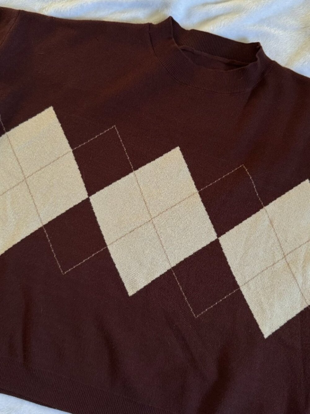 Brown Argyle Sweater
